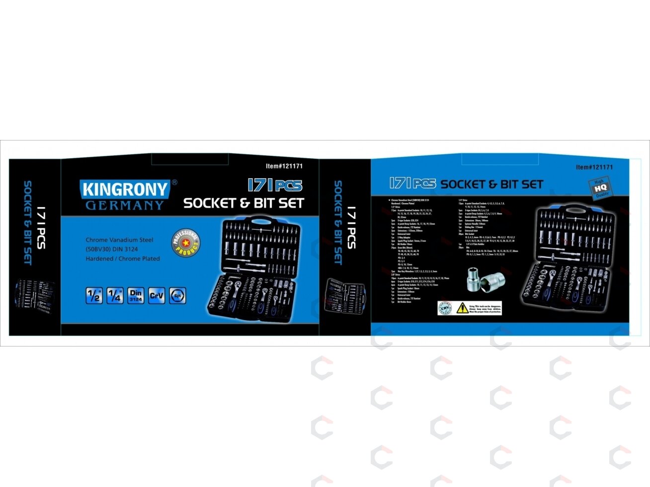 Galvučių rinkinys E-Tipas | 6.3 mm (1/4 ") / 10 mm (3/8") | E5 - E16 | 10 vnt. (KR384009A) 1