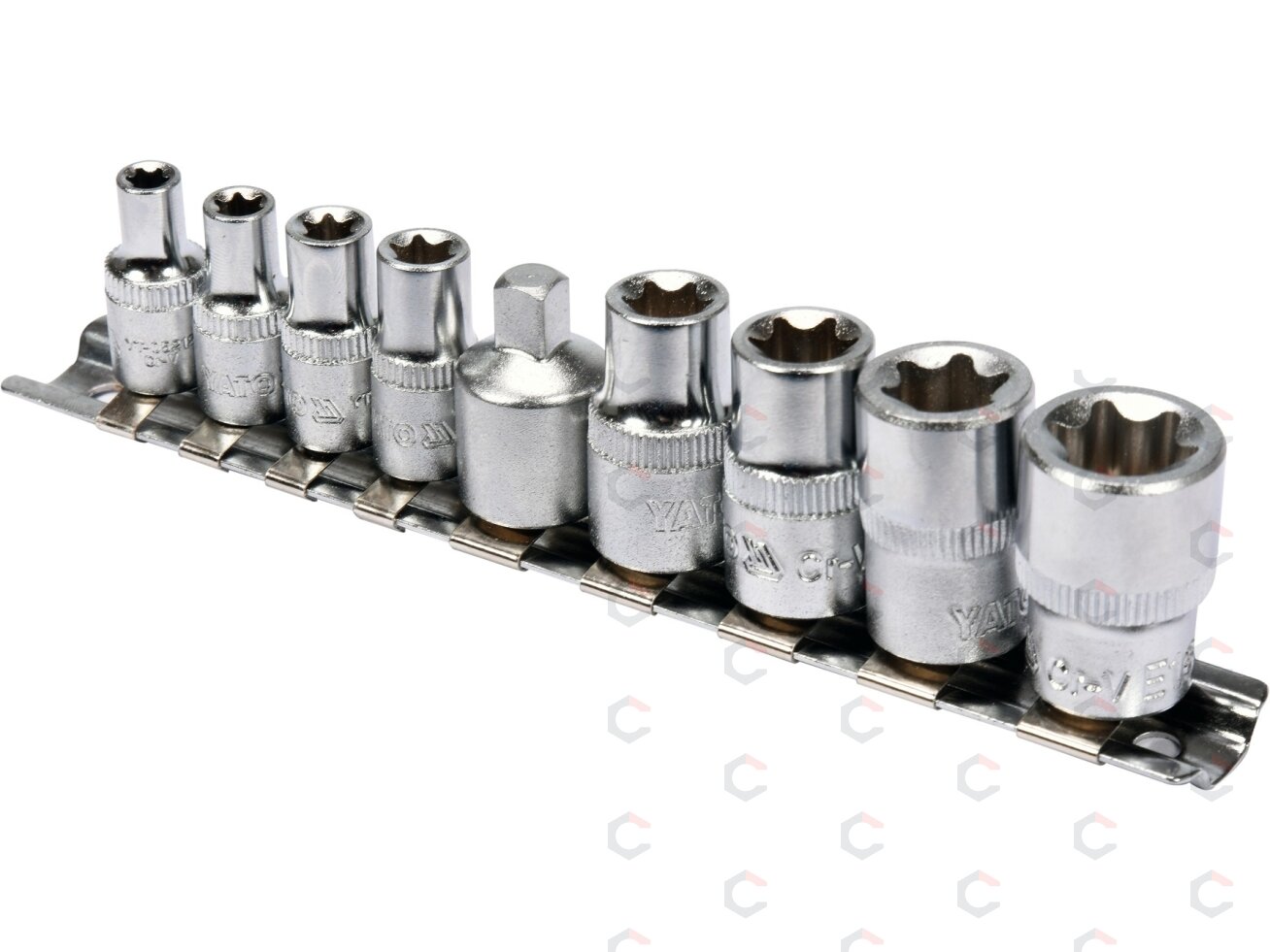 Galvučių rinkinys E-Tipas | 6.3 mm (1/4") / 10 mm (3/8") | E5 - E16 | 9 vnt. (YT-0520) Galvučių rinkinys E-Tipas | 6.3 mm (1/4") / 10 mm (3/8") | E5 - E16 | 9 vnt. (YT-0520)