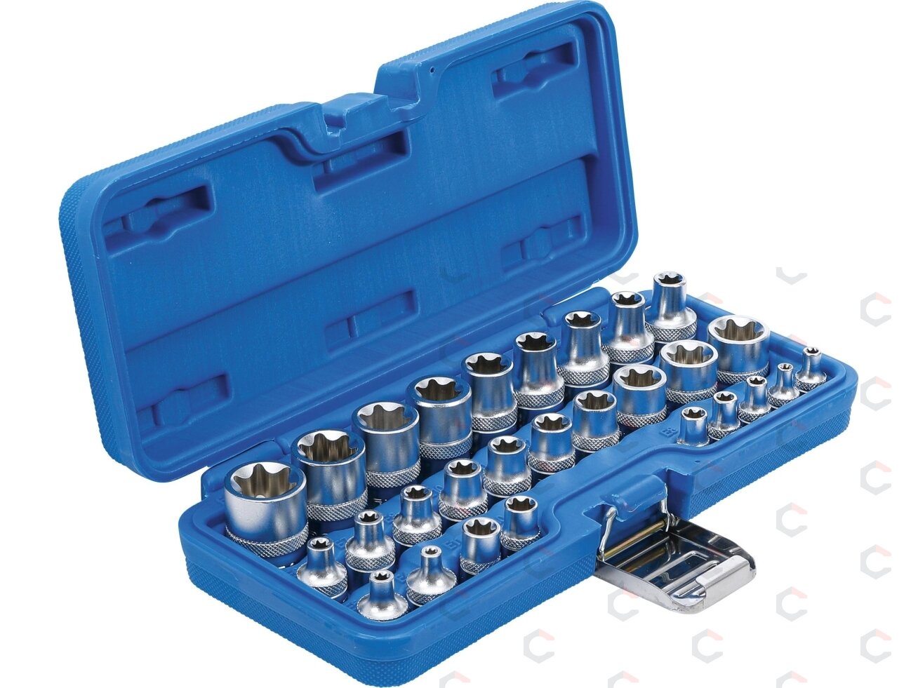 Galvučių rinkinys E-Tipas | 6.3 mm (1/4") / 12.5 mm (1/2") | | E4 - E24 | 28 vnt. (70099) 2 Galvučių rinkinys E-Tipas | 6.3 mm (1/4") / 12.5 mm (1/2") | | E4 - E24 | 28 vnt. (70099) 2