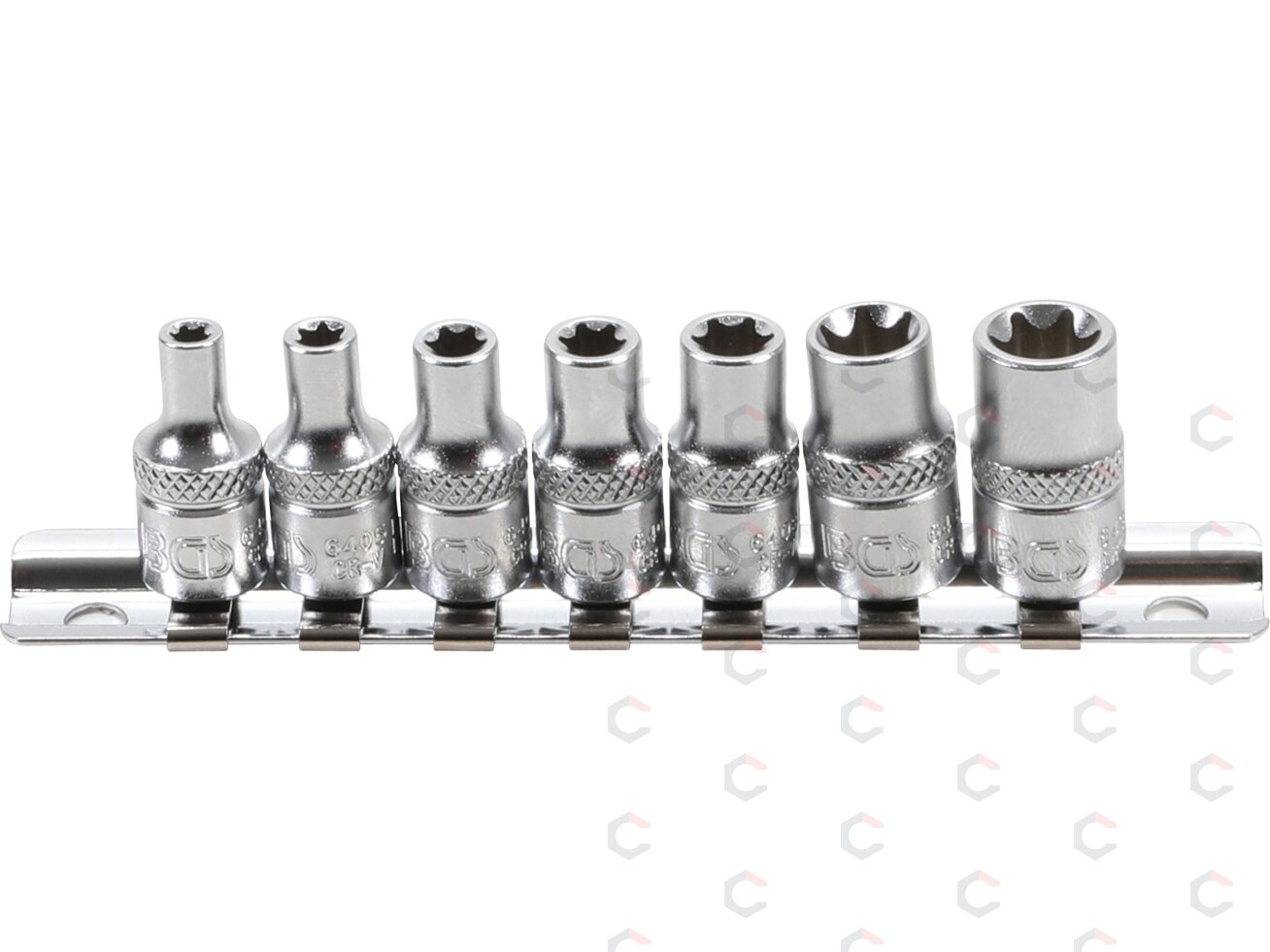 Galvučių rinkinys E-Tipas | 6,3 mm (1/4") | E4 - E11 | 7 vnt. (6402) Galvučių rinkinys E-Tipas | 6,3 mm (1/4") | E4 - E11 | 7 vnt. (6402)