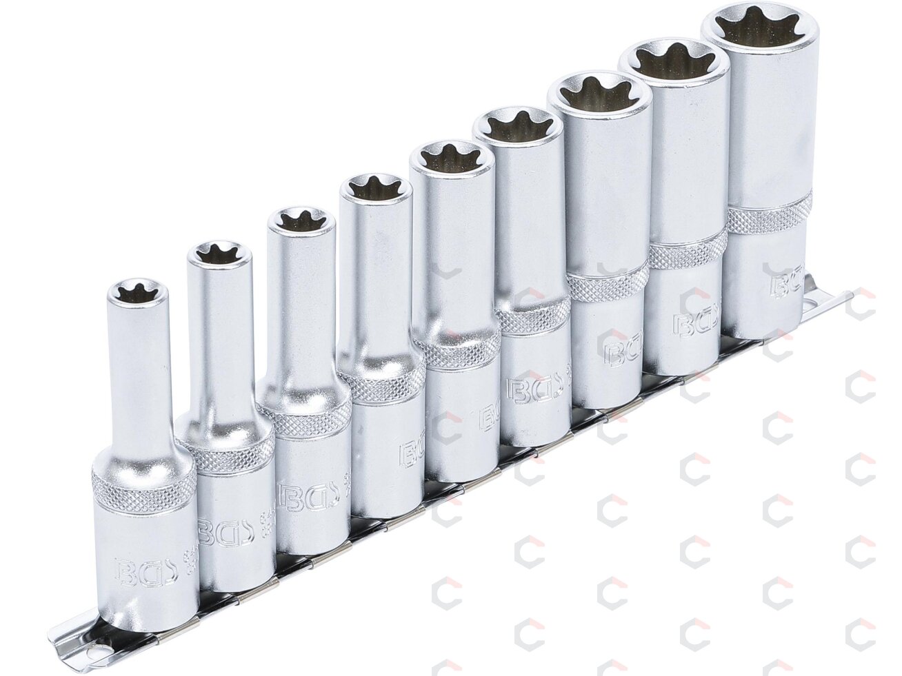 Galvučių rinkinys E-Tipas | Ilgos | 12,5 mm (1/2") | E10 - E24 | 9 vnt. (2026) Galvučių rinkinys E-Tipas | Ilgos | 12,5 mm (1/2") | E10 - E24 | 9 vnt. (2026)