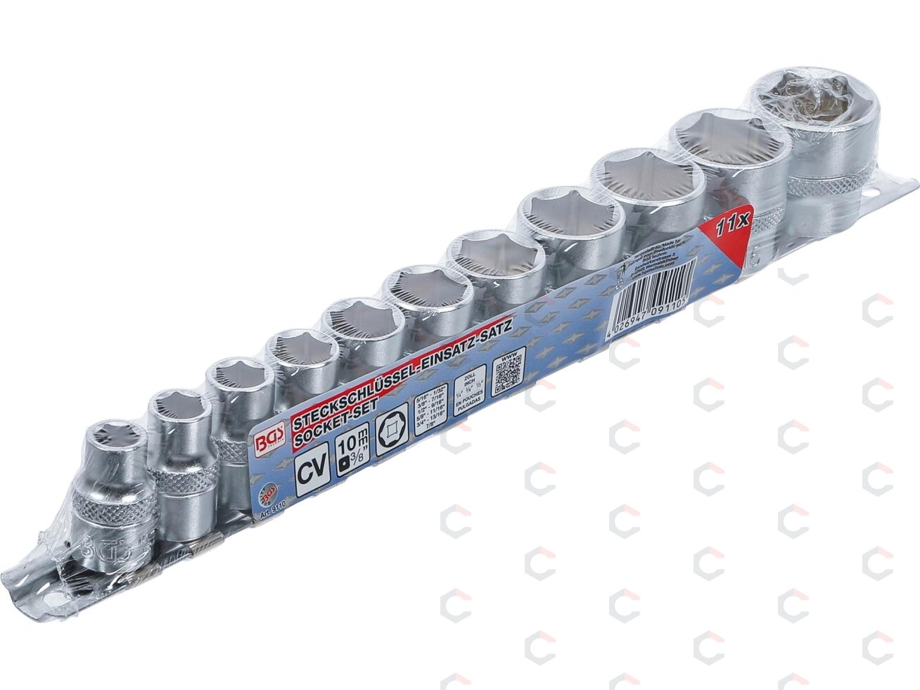 Galvučių rinkinys, šešiakampės | 10 mm (3/8") | 5/16" - 7/8 "| 11 vnt. (9110) 3 Galvučių rinkinys, šešiakampės | 10 mm (3/8") | 5/16" - 7/8 "| 11 vnt. (9110) 3