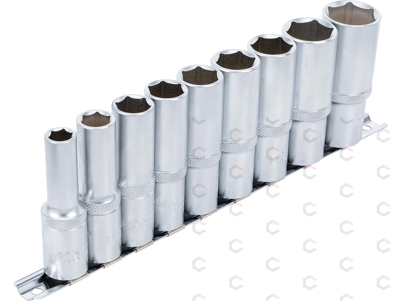 Galvučių rinkinys šešiakampės, ilgos | 12,5 mm (1/2") | 10 - 24 mm | 9 vnt. (2223) Galvučių rinkinys šešiakampės, ilgos | 12,5 mm (1/2") | 10 - 24 mm | 9 vnt. (2223)