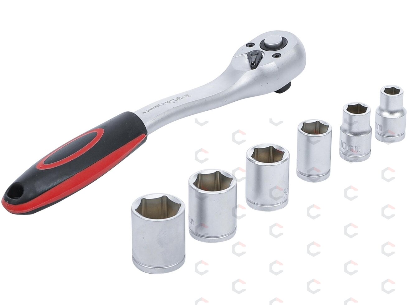 Galvučių rinkinys su terkšle | 10 mm (3/8") | 8-19 mm | 7 vnt. (15112) 2 Galvučių rinkinys su terkšle | 10 mm (3/8") | 8-19 mm | 7 vnt. (15112) 2