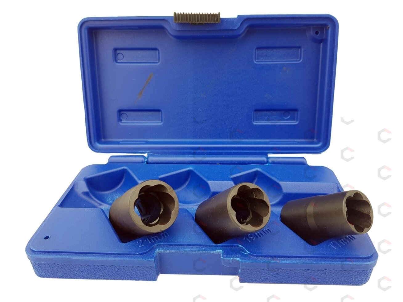 Galvučių rinkinys sugadintiems varžtams | 17-19-21 mm | 3 vnt. (EH2405) Galvučių rinkinys sugadintiems varžtams | 17-19-21 mm | 3 vnt. (EH2405)