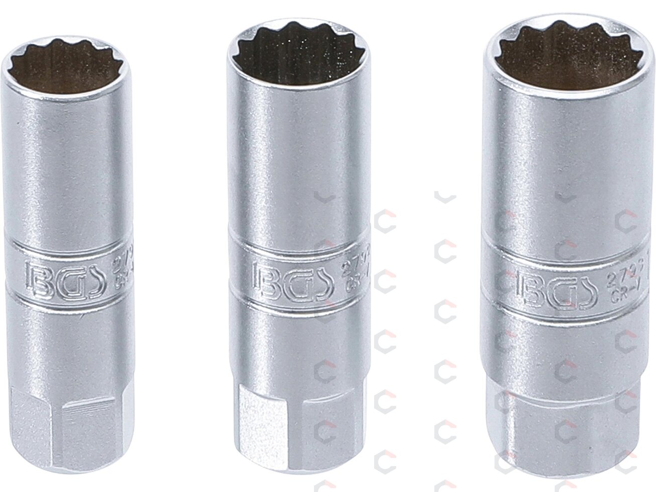 Galvučių rinkinys žvakėms 12 kampų | 10 mm (3/8") | 14 - 16 - 18 mm | 3 vnt. (6858) 2