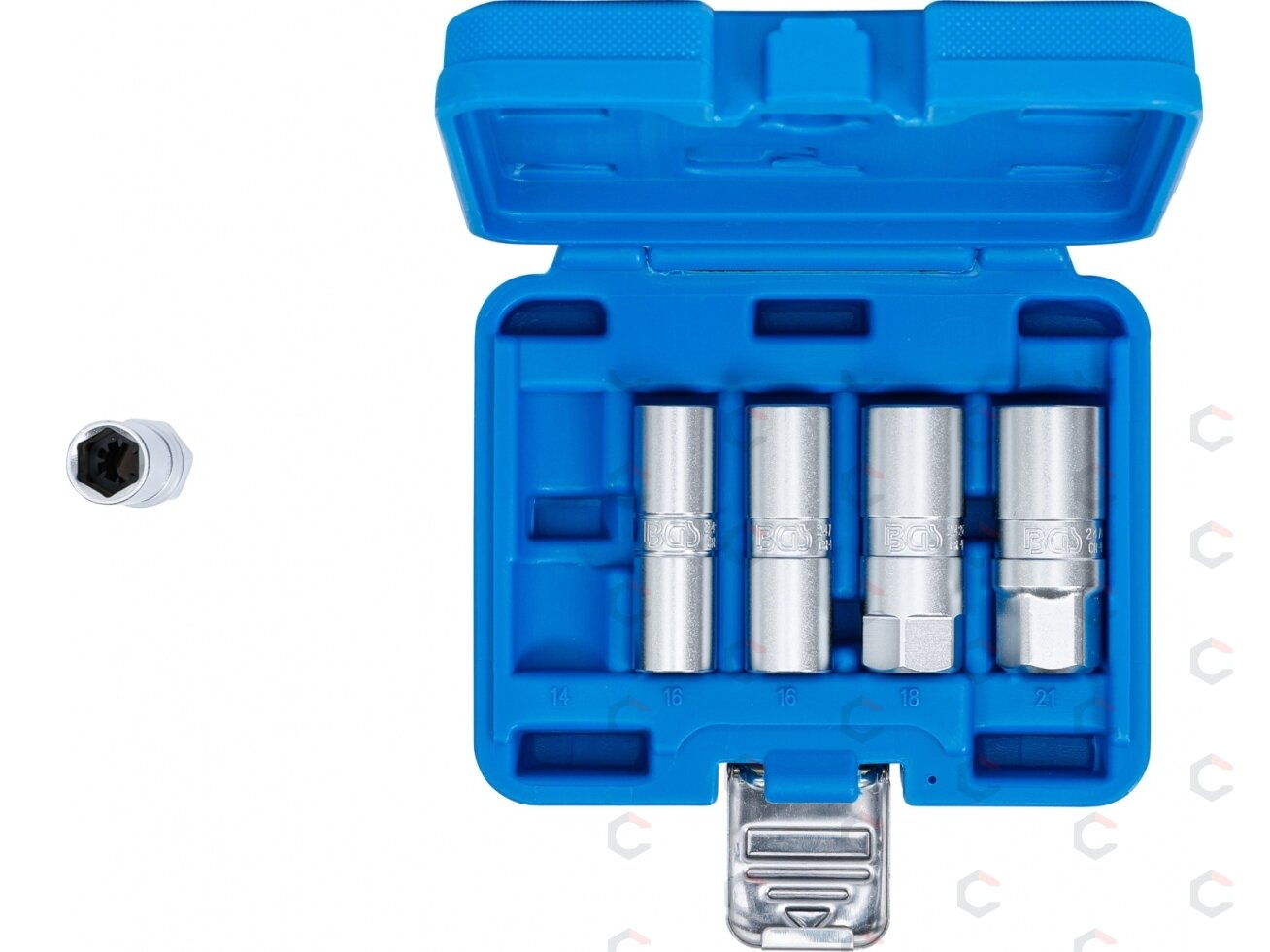 Galvučių rinkinys žvakėms | šešiakampės | 12,5 mm (1/2") | 14 - 21 mm | 5 vnt. (6641) 5 Galvučių rinkinys žvakėms | šešiakampės | 12,5 mm (1/2") | 14 - 21 mm | 5 vnt. (6641) 5