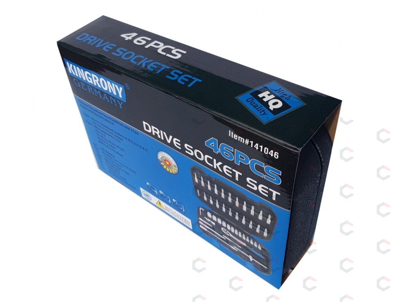 Galvučių su terkšle rinkinys | 6.3 mm (1/4") | 46 vnt. (KR141046C) 2