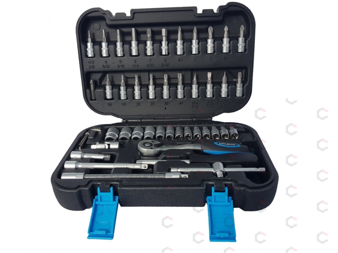 Galvučių su terkšle rinkinys | 6.3 mm (1/4") | 46 vnt. (KR141046C)