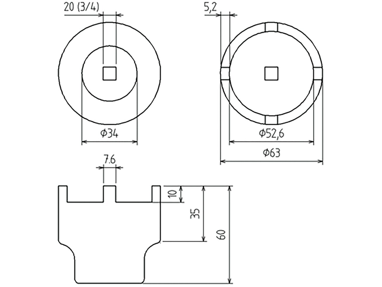 Apatinio atraminio šarnyro kaištinis raktas Mercedes-Benz M-Class W163 / W164 | 3/4" | 4 kaiščiai (5420) 1 Apatinio atraminio šarnyro kaištinis raktas Mercedes-Benz M-Class W163 / W164 | 3/4" | 4 kaiščiai (5420) 1
