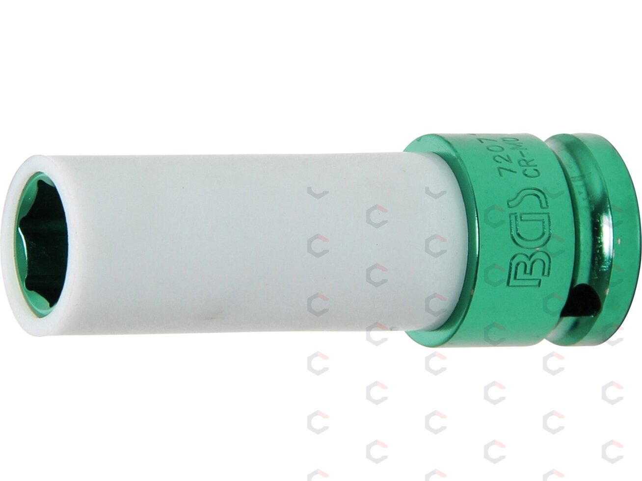 Galvutė smūginė ilga plonasienė | su plastikine apsauga | 12,5 mm (1/2") | 15 mm (7207) Galvutė smūginė ilga plonasienė | su plastikine apsauga | 12,5 mm (1/2") | 15 mm (7207)