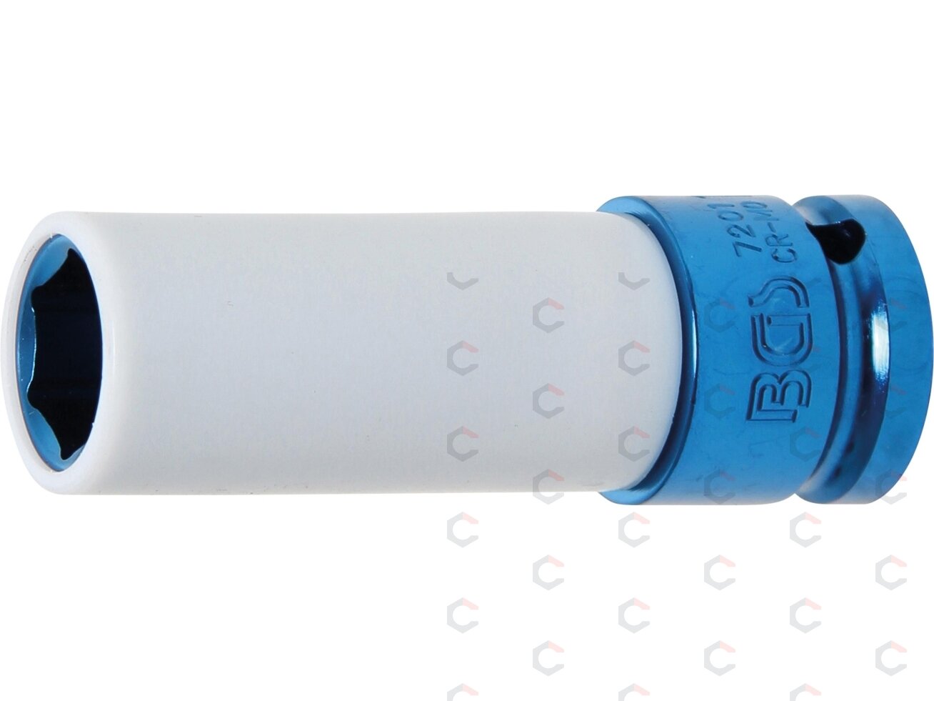 Galvutė smūginė ilga plonasienė | su plastikine apsauga | 12,5 mm (1/2") | 17 mm (7201) Galvutė smūginė ilga plonasienė | su plastikine apsauga | 12,5 mm (1/2") | 17 mm (7201)