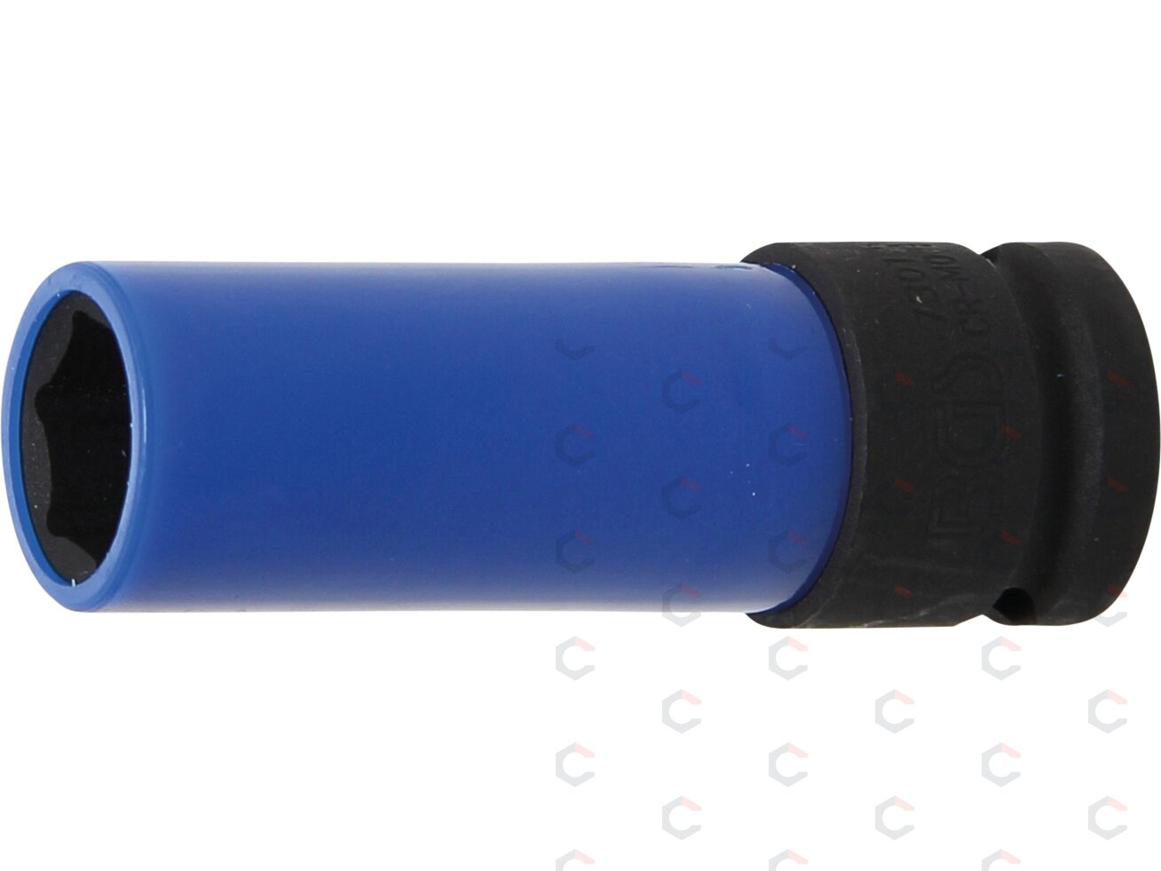 Galvutė smūginė ilga plonasienė | su plastikine apsauga | 12,5 mm (1/2") | 17 mm (7301)