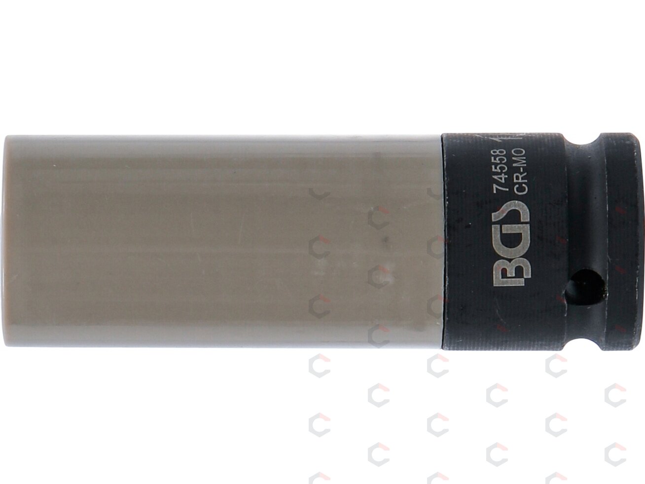 Galvutė smūginė ilga plonasienė | su plastikine apsauga | 12,5 mm (1/2") | 18.5 mm (74558) 3 Galvutė smūginė ilga plonasienė | su plastikine apsauga | 12,5 mm (1/2") | 18.5 mm (74558) 3