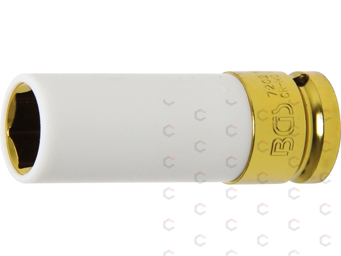 Galvutė smūginė ilga plonasienė | su plastikine apsauga | 12,5 mm (1/2") | 19 mm (7202) Galvutė smūginė ilga plonasienė | su plastikine apsauga | 12,5 mm (1/2") | 19 mm (7202)