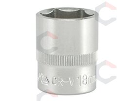Galvutė šešiakampė | 10 mm (3/8") | 18 mm (YT-3813) Galvutė šešiakampė | 10 mm (3/8") | 18 mm (YT-3813)
