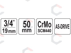 Smūginė galvutė 3/4" trumpa | 50 mm | šešiakampė CrMo | Yato (YT-1100) 1 Smūginė galvutė 3/4" trumpa | 50 mm | šešiakampė CrMo | Yato (YT-1100) 1