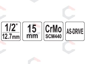 Galvutė smūginė šešiakampė ilga | 12,5 mm (1/2") | 15 mm (YT-1035) 3 Galvutė smūginė šešiakampė ilga | 12,5 mm (1/2") | 15 mm (YT-1035) 3