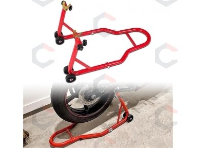 Galinio rato stovas motociklui | L formos | 250 kg | reguliuojamas 240–330 mm (JC-401) Galinio rato stovas motociklui | L formos | 250 kg | reguliuojamas 240–330 mm (JC-401)