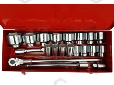 Galvučių ir rakto komplektas 12 kampės | 25 mm (1") | 30 - 80 mm | 21 vnt. (SK1386)