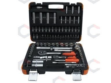 Galvučių ir raktų komplektas 94 dalių, 1/4" + 1/2" (KR121094C) Galvučių ir raktų komplektas 94 dalių, 1/4" + 1/2" (KR121094C)
