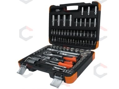 Galvučių ir raktų komplektas 94 dalių, 1/4" + 1/2" (KR121094C) Galvučių ir raktų komplektas 94 dalių, 1/4" + 1/2" (KR121094C)