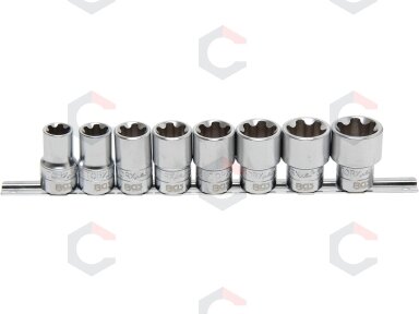Galvučių komplektas T-Star Plus (Torx Plus) | 12.5 mm (1/2") | 18EP - 32EP | 8 vnt. (8806)