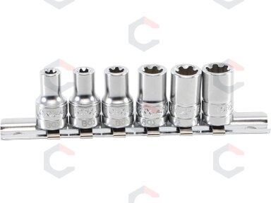 Galvučių komplektas T-Star Plus (Torx Plus) | 6.3 mm (1/4") | 6EP - 12EP | 6 vnt. (9588)