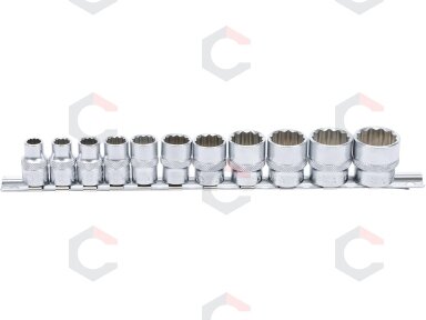 Galvučių rinkinys, 12 kampų | 10 mm (3/8") | Coliniai dydžiai | 11 vnt. (9112) Galvučių rinkinys, 12 kampų | 10 mm (3/8") | Coliniai dydžiai | 11 vnt. (9112)