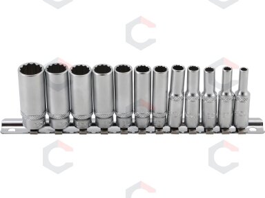 Galvučių rinkinys, 12 kampų, ilgos | 6.3 mm (1/4") | coliniai dydžiai | 12 vnt. (2757) Galvučių rinkinys, 12 kampų, ilgos | 6.3 mm (1/4") | coliniai dydžiai | 12 vnt. (2757)