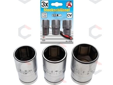 Galvučių rinkinys | 12,5 mm (1/2") | 15 - 17 - 19 mm | 3 vnt. (15125)