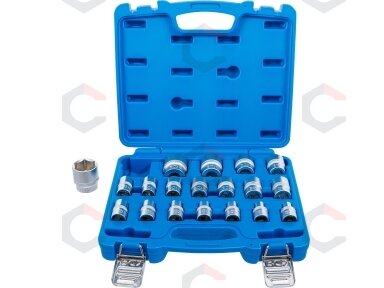 Galvučių rinkinys | šešiakampės | 12,5 mm (1/2") | 8–32 mm | 19 vnt. (9131) Galvučių rinkinys | šešiakampės | 12,5 mm (1/2") | 8–32 mm | 19 vnt. (9131)