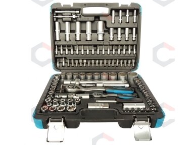 Galvučių rinkinys | 6.3 mm (1/4") + 12.5 mm (1/2") | 108 vnt. (KR121108B) Galvučių rinkinys | 6.3 mm (1/4") + 12.5 mm (1/2") | 108 vnt. (KR121108B)