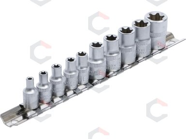 Galvučių rinkinys E-Tipas | 6,3 mm (1/4") / 10 mm (3/8") | E4 - E16 | 10 vnt. (9548)