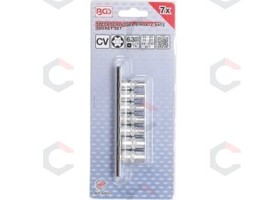 Galvučių rinkinys E-Tipas | 6,3 mm (1/4") | E4 - E11 | 7 vnt. (6402) Galvučių rinkinys E-Tipas | 6,3 mm (1/4") | E4 - E11 | 7 vnt. (6402)