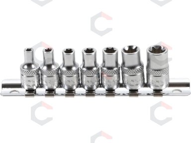Galvučių rinkinys E-Tipas | 6,3 mm (1/4") | E4 - E11 | 7 vnt. (6402) Galvučių rinkinys E-Tipas | 6,3 mm (1/4") | E4 - E11 | 7 vnt. (6402)