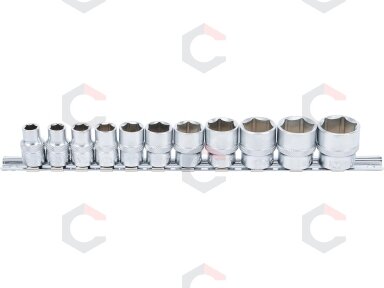 Galvučių rinkinys, šešiakampės | 10 mm (3/8") | 5/16" - 7/8 "| 11 vnt. (9110) Galvučių rinkinys, šešiakampės | 10 mm (3/8") | 5/16" - 7/8 "| 11 vnt. (9110)