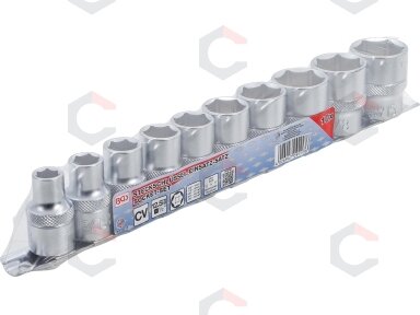 Galvučių rinkinys, šešiakampės | 12,5 mm (1/2") | coliniai dydžiai | 10 vnt. (9113) Galvučių rinkinys, šešiakampės | 12,5 mm (1/2") | coliniai dydžiai | 10 vnt. (9113)