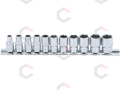Galvučių rinkinys, šešiakampės | 6.3 mm (1/4") | coliniai dydžiai | 11 vnt. (2433) Galvučių rinkinys, šešiakampės | 6.3 mm (1/4") | coliniai dydžiai | 11 vnt. (2433)