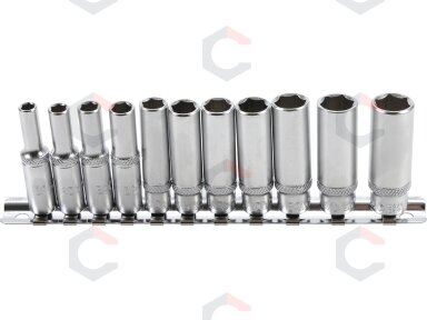 Galvučių rinkinys, šešiakampės, ilgos | 6.3 mm (1/4") | Coliniai dydžiai | 11 vnt. (2429) Galvučių rinkinys, šešiakampės, ilgos | 6.3 mm (1/4") | Coliniai dydžiai | 11 vnt. (2429)