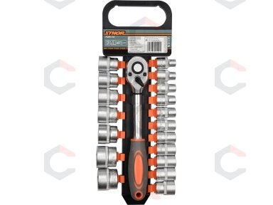 Galvučių rinkinys su terkšle | 12,5 mm (1/2") | 8-32 mm | 19 vnt. (58634)