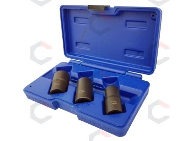 Galvučių rinkinys sugadintiems varžtams | 17-19-21 mm | 3 vnt. (EH2405) Galvučių rinkinys sugadintiems varžtams | 17-19-21 mm | 3 vnt. (EH2405)