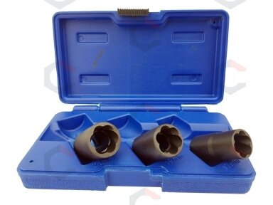 Galvučių rinkinys sugadintiems varžtams | 17-19-21 mm | 3 vnt. (EH2405) Galvučių rinkinys sugadintiems varžtams | 17-19-21 mm | 3 vnt. (EH2405)