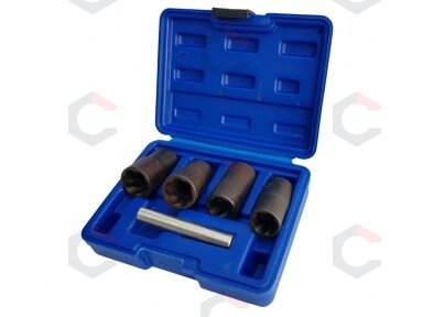 Galvučių rinkinys sugadintiems varžtams | ilgos | 17/19/21/22 mm | 4 vnt. (V1743)