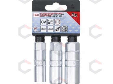 Galvučių rinkinys žvakėms 12 kampų | 10 mm (3/8") | 14 - 16 - 18 mm | 3 vnt. (6858) Galvučių rinkinys žvakėms 12 kampų | 10 mm (3/8") | 14 - 16 - 18 mm | 3 vnt. (6858)