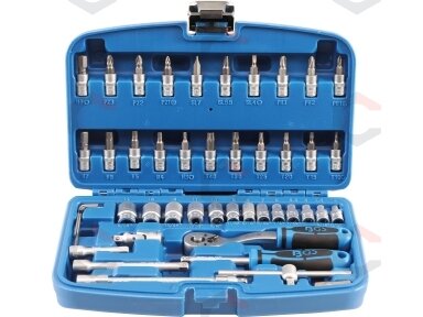 Galvučių su terkšle rinkinys | 6.3 mm (1/4") | 46 vnt. (2127)