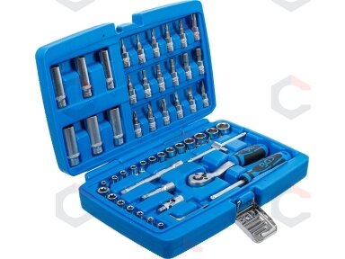 Galvučių su terkšle rinkinys | 6.3 mm (1/4") | 53 vnt. (2147) Galvučių su terkšle rinkinys | 6.3 mm (1/4") | 53 vnt. (2147)