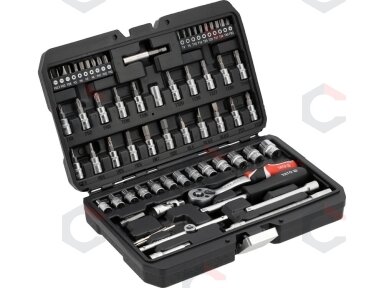 Galvučių su terkšle rinkinys – profesionalus, AS-Drive – 1/4", 68 vnt (YT-14502) Galvučių su terkšle rinkinys – profesionalus, AS-Drive – 1/4", 68 vnt (YT-14502)