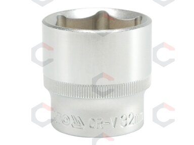 Galvutė 1/2", šešiakampė 32mm (YT-1220)
