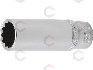 Galvutė ilga 12-kampė | 6,3 mm (1/4") | 12 mm (10712) Galvutė ilga 12-kampė | 6,3 mm (1/4") | 12 mm (10712)